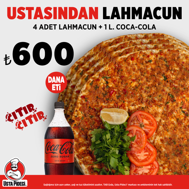 Ustasından 4'lü Lahmacun Menü