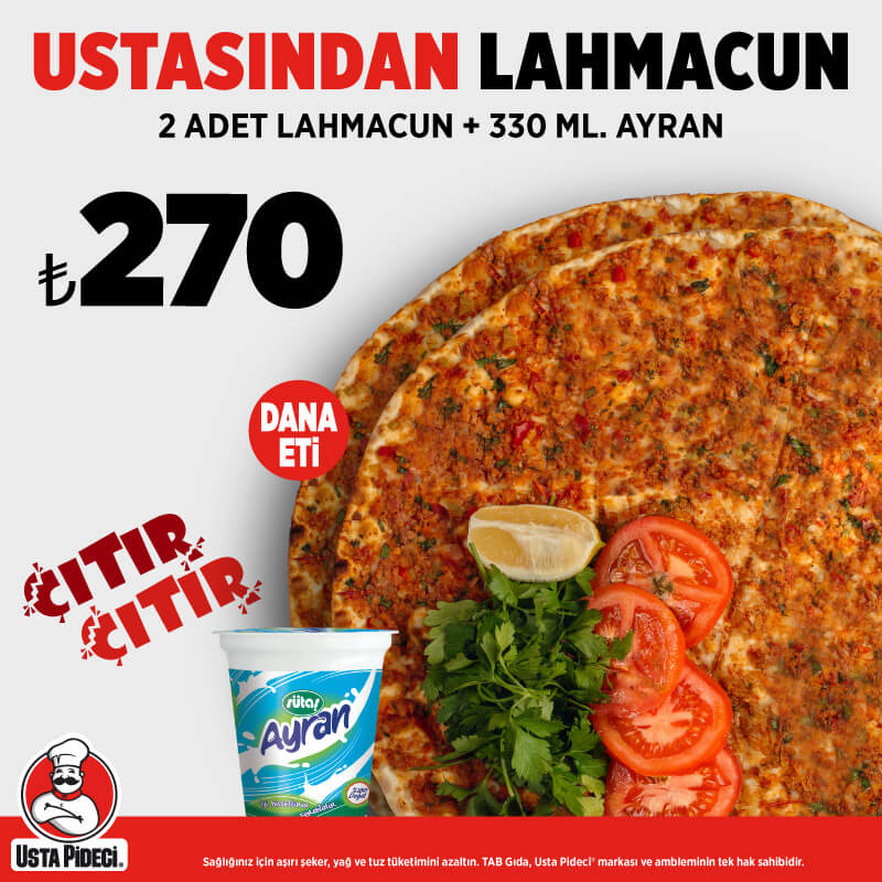Ustasından 2'li Lahmacun Menü