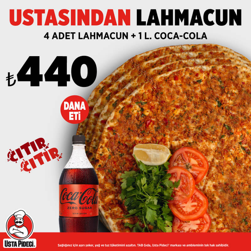 Ustasından 4'lü Lahmacun Menü
