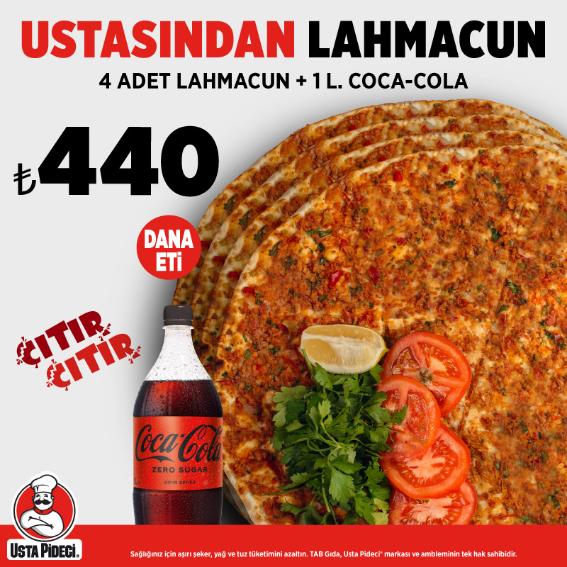Ustasından 4'lü Lahmacun Menü